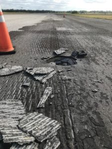 Pothole on a Milled Runway