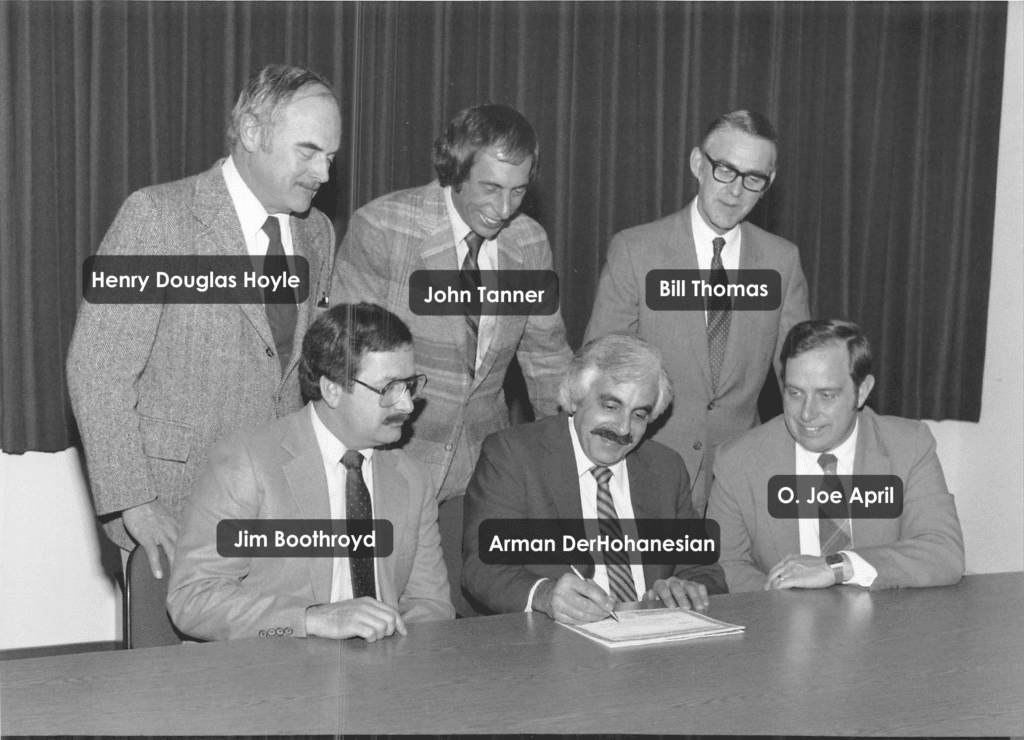 Founders black and white photo with names